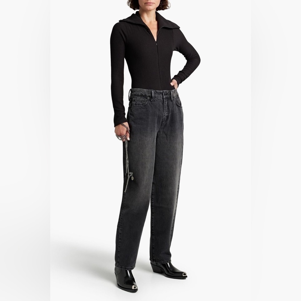 𝅺GOOD AMERICAN
Ribbed cotton-blend jersey bodysuit